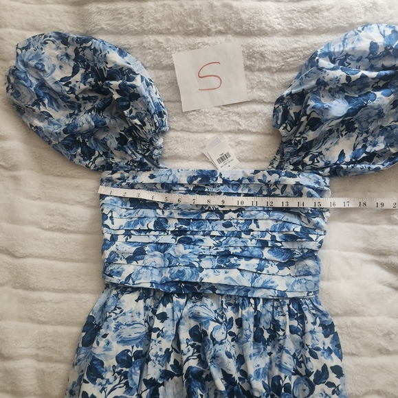NO LOW BALLING!Abercrombie Emerson Floral Poplin Puff Sleeves Midi Dress NWT - Picture 9 of 11